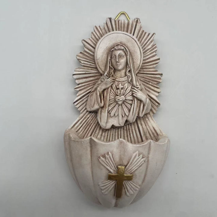 Christianartworkshop Retro Sculptural Style Immaculate Heart of Mary Resin Storage Box - image 3