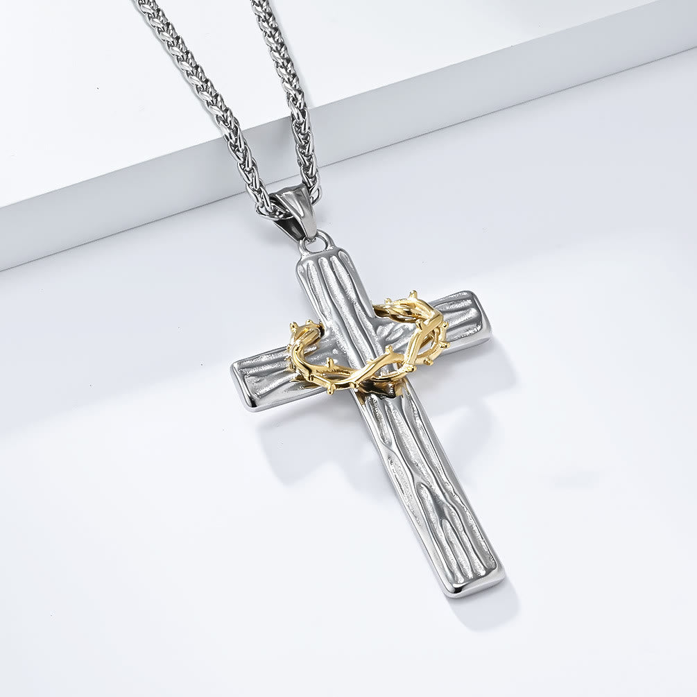 Christianartworkshop FAITH AS YOUR ARMOR: Jesus Crown Of Thorns Cross Sacred Necklace - image 4