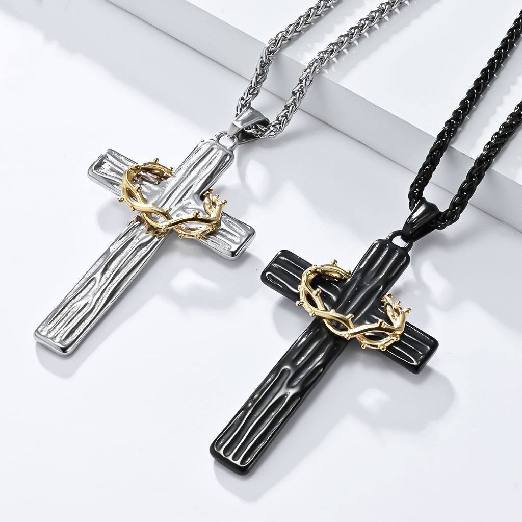 Christianartworkshop FAITH AS YOUR ARMOR: Jesus Crown Of Thorns Cross Sacred Necklace - image 11