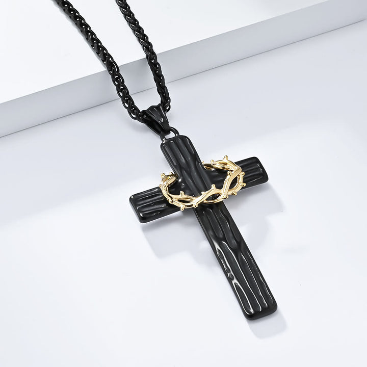 Christianartworkshop FAITH AS YOUR ARMOR: Jesus Crown Of Thorns Cross Sacred Necklace - image 8