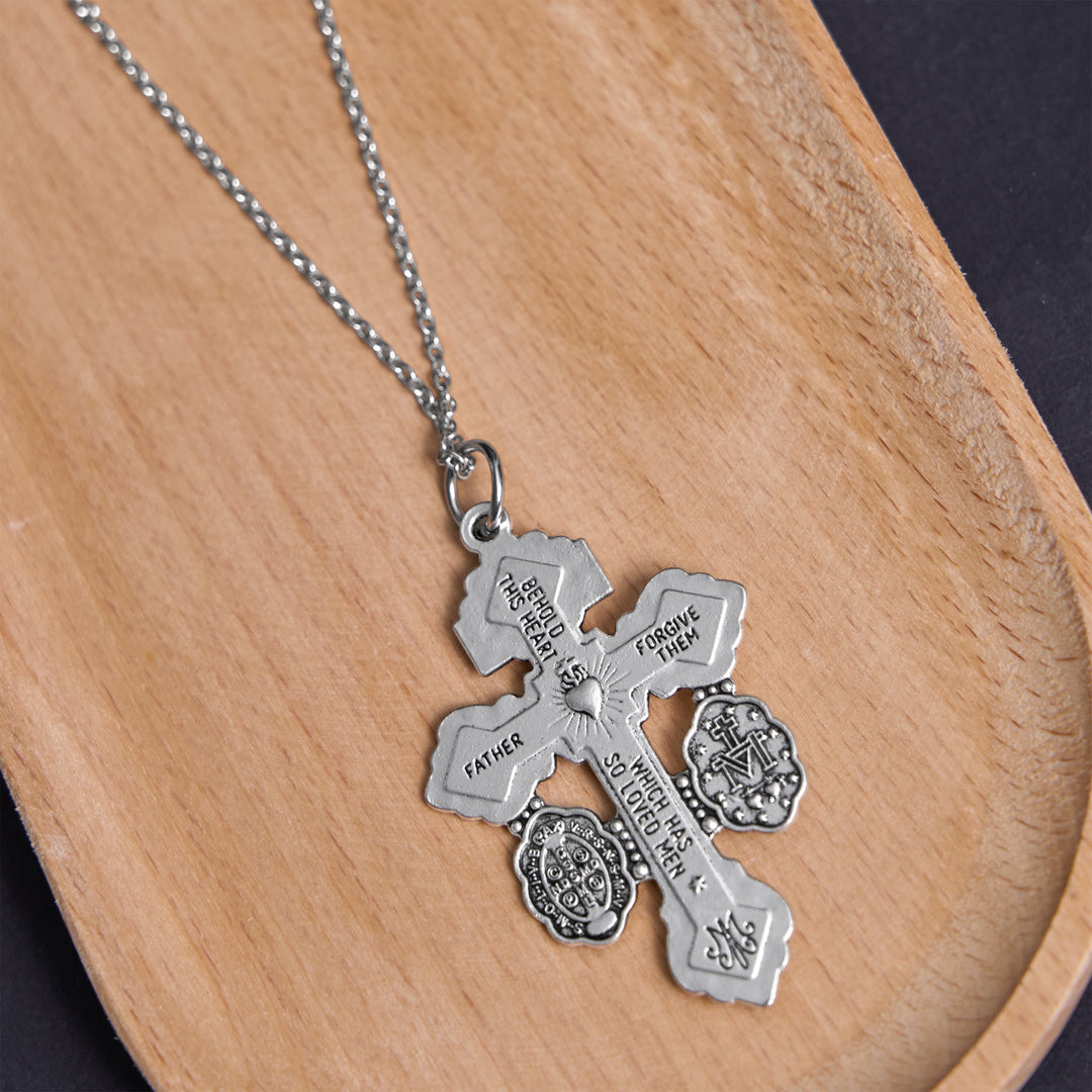 Christianartworkshop Classic Style 3 Colors Pardon Crucifix Double Sided Engraved Pendant Necklace - image 10