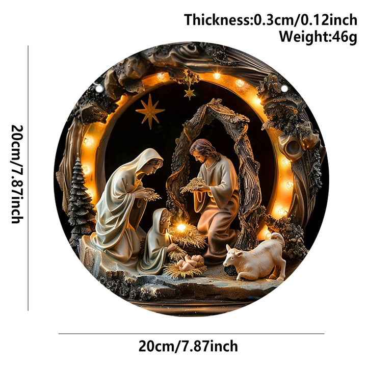 Christianartworkshop Realistic Style Nativity Scene Holy Night Wooden Christmas Nativity Hanging Ornaments - image 7