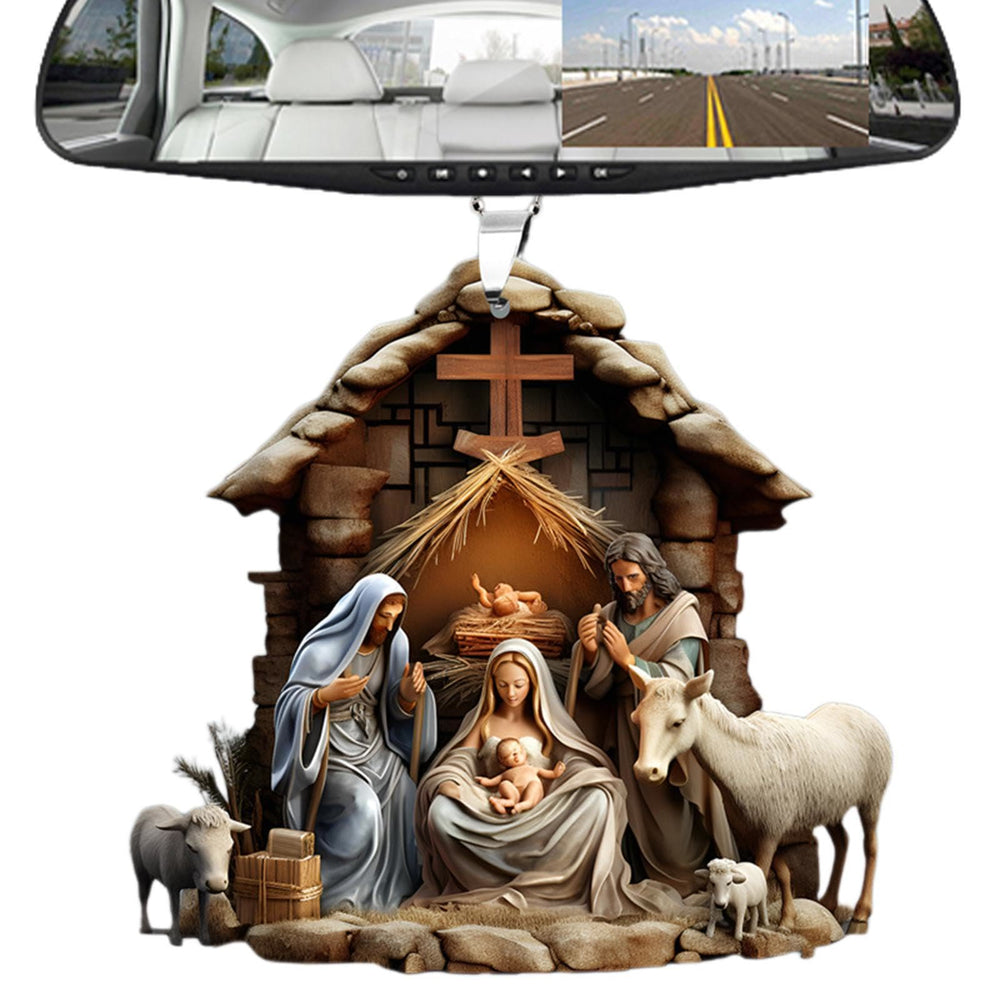 Christianartworkshop Classic Colored Style Nativity Scene Blessed Christmas Nativity Hanging Ornaments - image 1