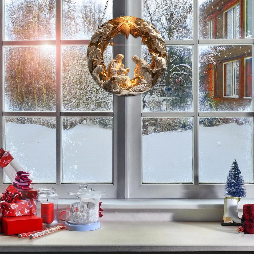 Christianartworkshop Classic Realistic Style Nativity Scene Shining Star Topper Christmas Nativity Hanging Ornaments - image 4