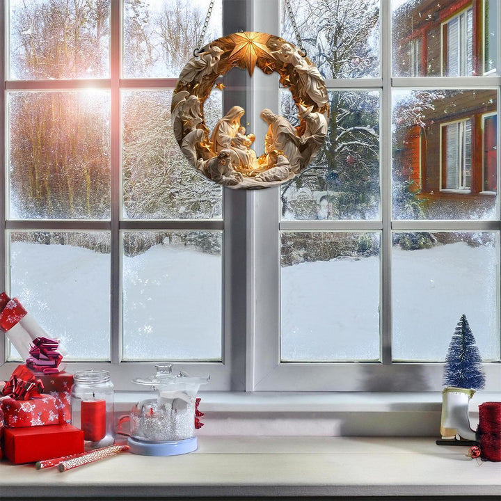 Christianartworkshop Classic Realistic Style Nativity Scene Shining Star Topper Christmas Nativity Hanging Ornaments - image 4