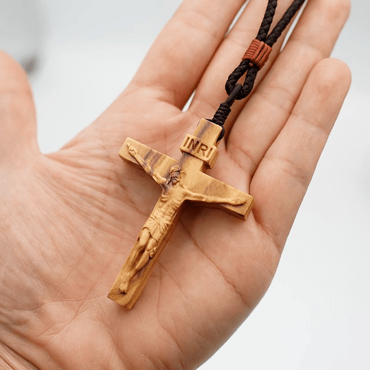 Christianartworkshop Jesus Crucifix Wooden Necklace - image 5