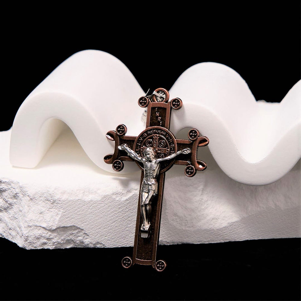 Christianartworkshop Classic Style St. Benedict Cross Pendant Exquisite Protective Amulet Necklace - Copper - image 2