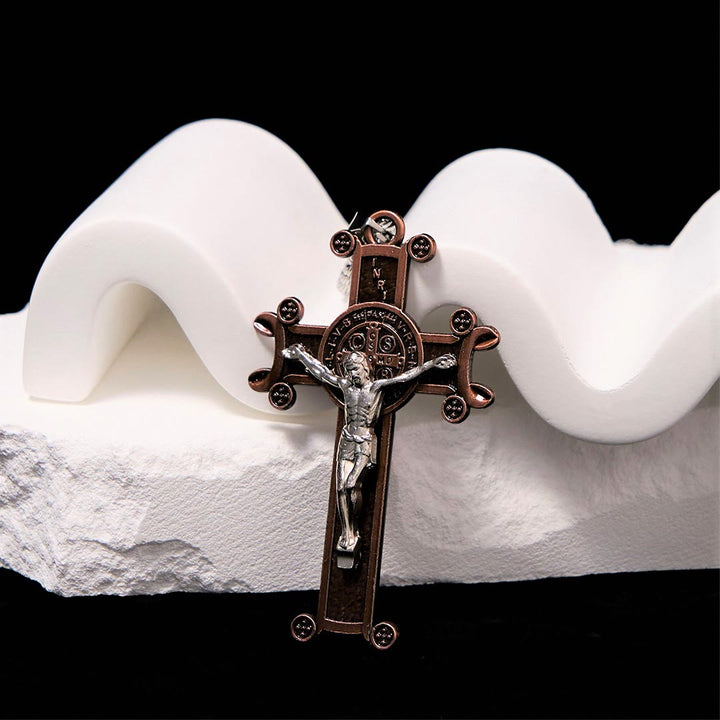Christianartworkshop Classic Style St. Benedict Cross Pendant Exquisite Protective Amulet Necklace - Copper - image 2
