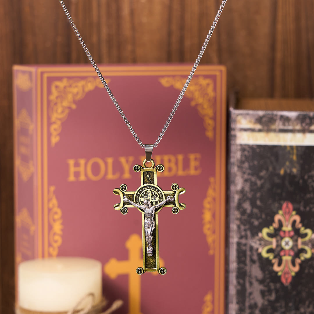 Christianartworkshop Classic Style St. Benedict Cross Pendant Exquisite Protective Amulet Necklace - image 8