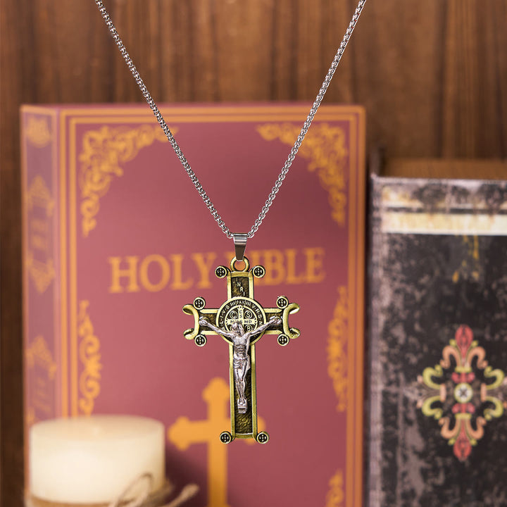 Christianartworkshop Classic Style St. Benedict Cross Pendant Exquisite Protective Amulet Necklace - image 8
