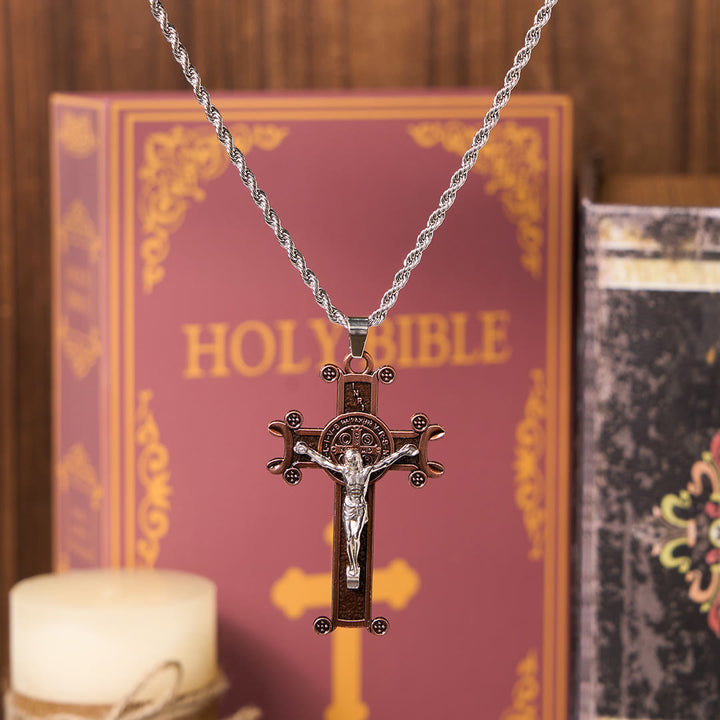 Christianartworkshop Classic Style St. Benedict Cross Pendant Exquisite Protective Amulet Necklace - image 9