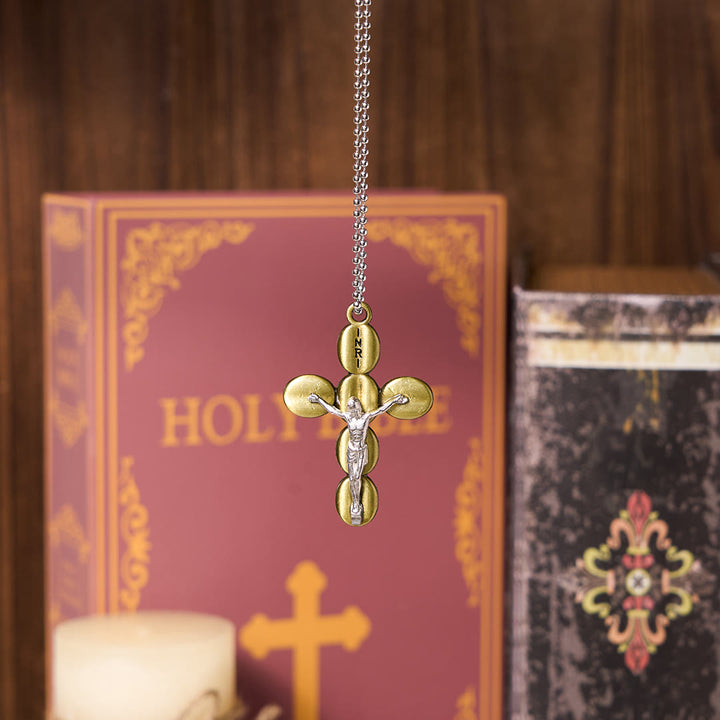 Christianartworkshop Simple Style Crucifx Protective Religion Amulet Pendant Necklace - Bronze - image 4