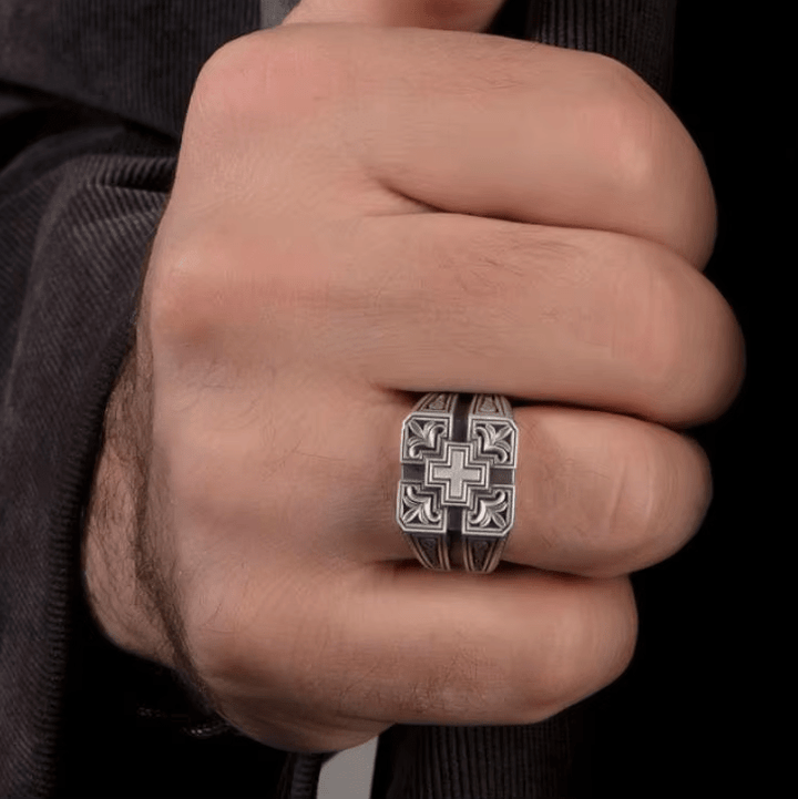 Christianartworkshop Bold & Detailed Style Intricate Gothic Cross Ring Religious Jewelry - image 4