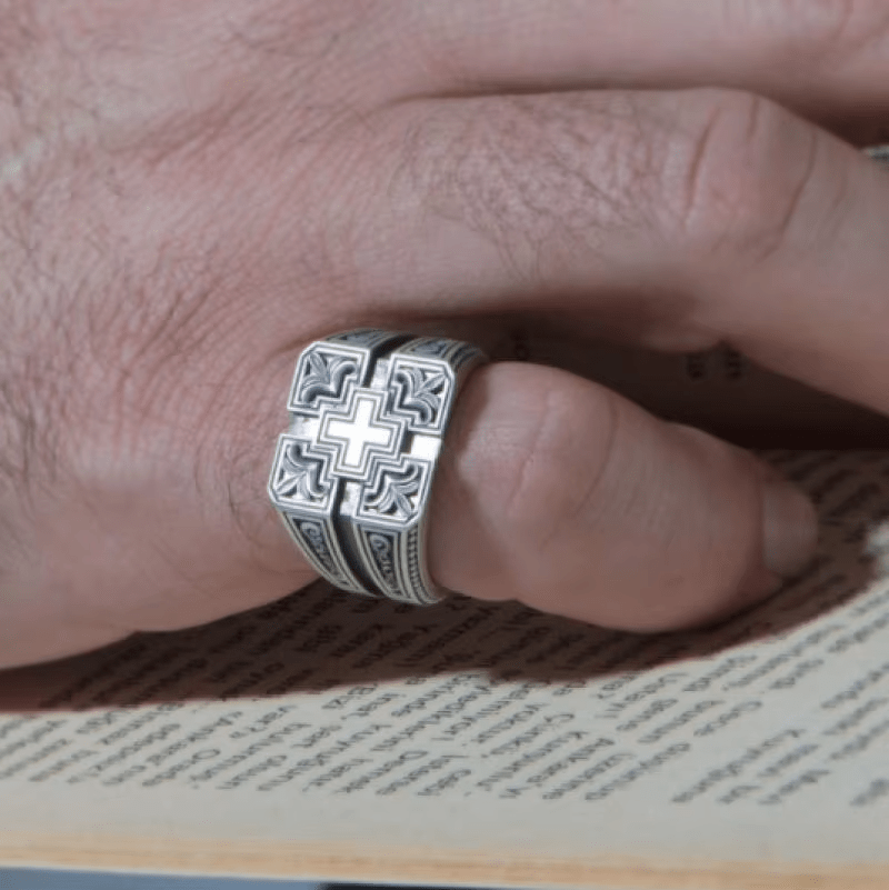Christianartworkshop Bold & Detailed Style Intricate Gothic Cross Ring Religious Jewelry - image 6