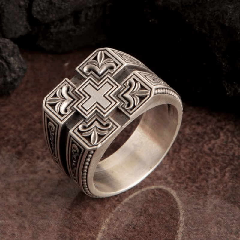 Christianartworkshop Bold & Detailed Style Intricate Gothic Cross Ring Religious Jewelry - image 3