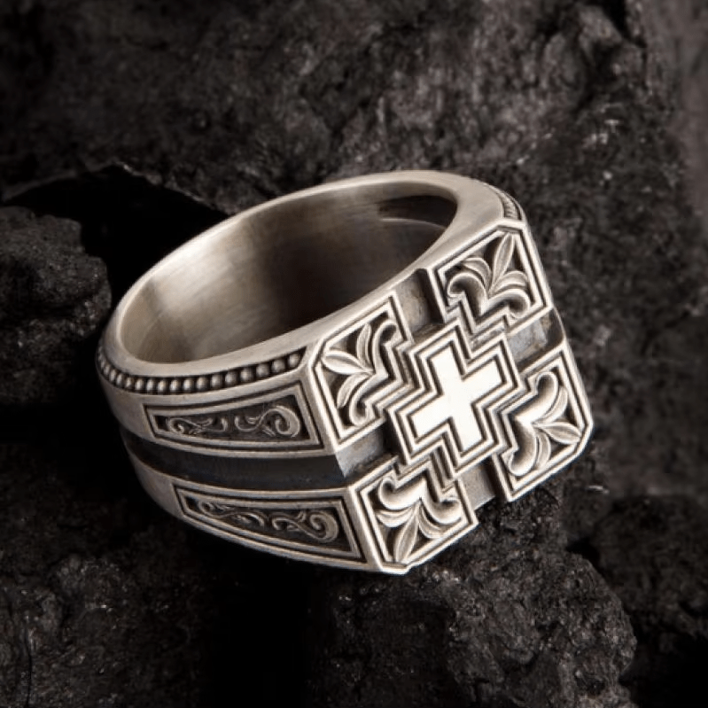 Christianartworkshop Bold & Detailed Style Intricate Gothic Cross Ring Religious Jewelry - image 2