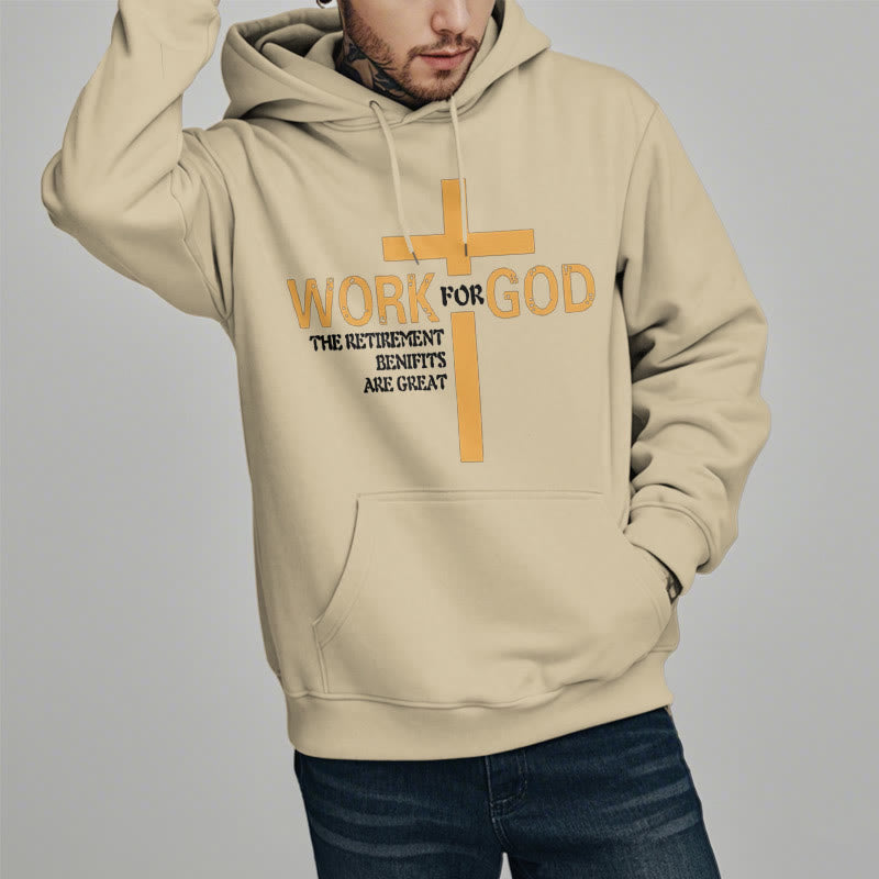 Christianartworkshop Classic Style Cross Work For God Fleece Lined Polyester Hoodie - image 13