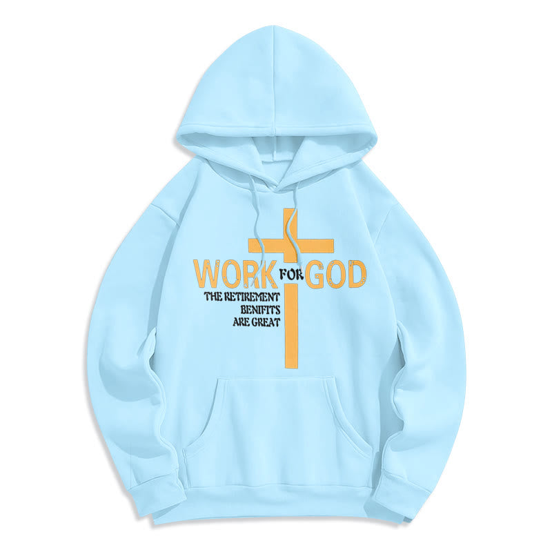 Christianartworkshop Classic Style Cross Work For God Fleece Lined Polyester Hoodie - Blue - 2XL - image 25