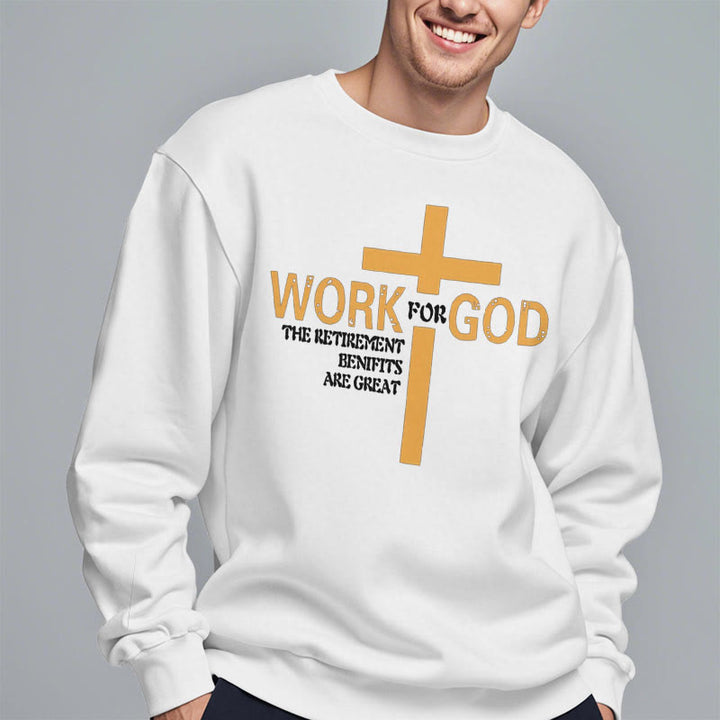 Christianartworkshop Classic Style Cross Work For God Fleece Lined Polyester Sweatshirt - image 2