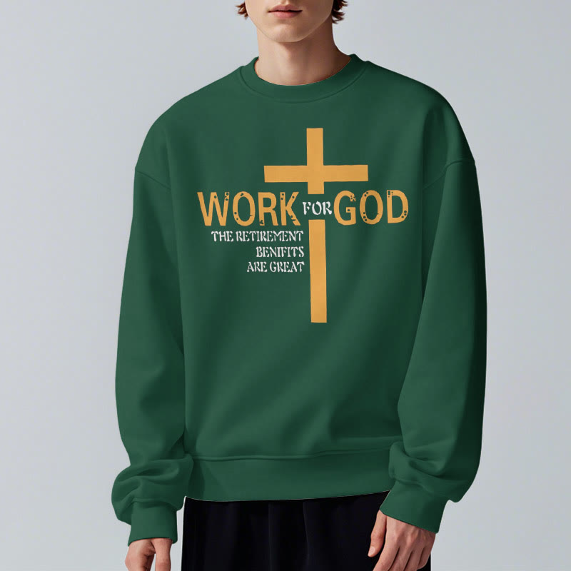 Christianartworkshop Classic Style Cross Work For God Fleece Lined Polyester Sweatshirt - image 23