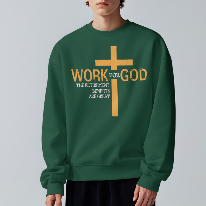 Christianartworkshop Classic Style Cross Work For God Fleece Lined Polyester Sweatshirt - image 24