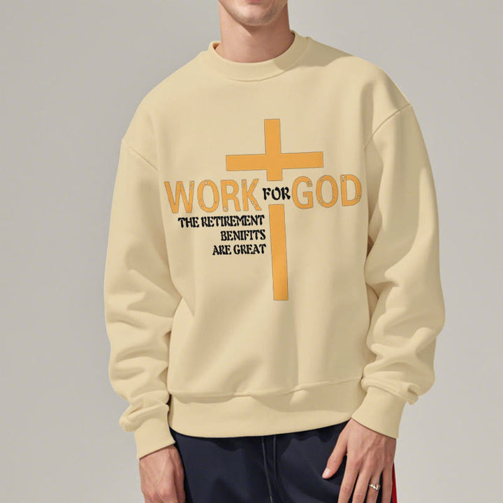 Christianartworkshop Classic Style Cross Work For God Fleece Lined Polyester Sweatshirt - image 13