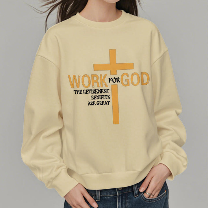 Christianartworkshop Classic Style Cross Work For God Fleece Lined Polyester Sweatshirt - image 14