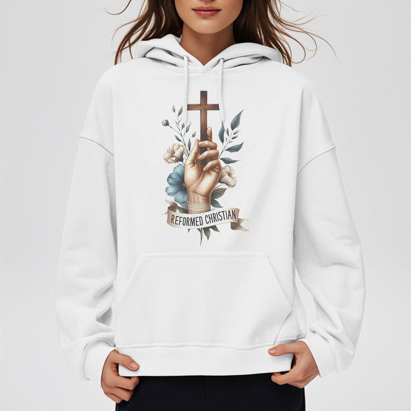 Christianartworkshop Classic Colored Style Reformed Christian Faith Fleece Lined Polyester Hoodie - image 2