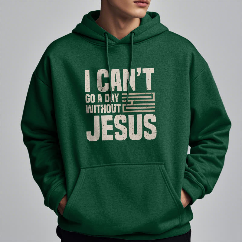 Christianartworkshop Classic Style I Can't Go A Day Without Jesus Fleece Lined Polyester Hoodie - image 24