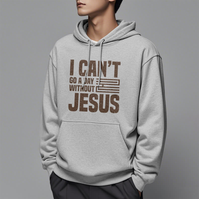 Christianartworkshop Classic Style I Can't Go A Day Without Jesus Fleece Lined Polyester Hoodie - image 33