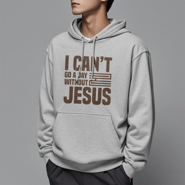 Christianartworkshop Classic Style I Can't Go A Day Without Jesus Fleece Lined Polyester Hoodie - image 33