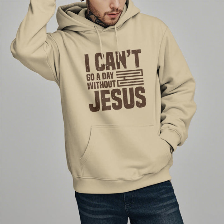 Christianartworkshop Classic Style I Can't Go A Day Without Jesus Fleece Lined Polyester Hoodie - image 14