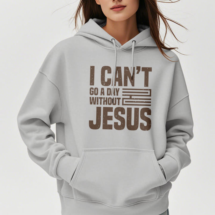 Christianartworkshop Classic Style I Can't Go A Day Without Jesus Fleece Lined Polyester Hoodie - image 34