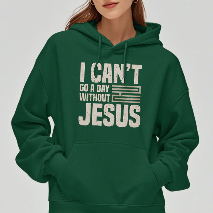 Christianartworkshop Classic Style I Can't Go A Day Without Jesus Fleece Lined Polyester Hoodie - image 23