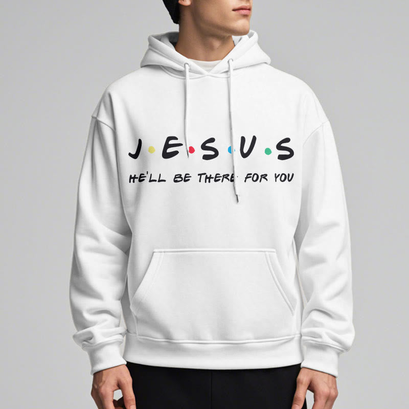 Christianartworkshop Modern Style Jesus He'll Be There For You Fleece Lined Polyester Hoodie - image 2