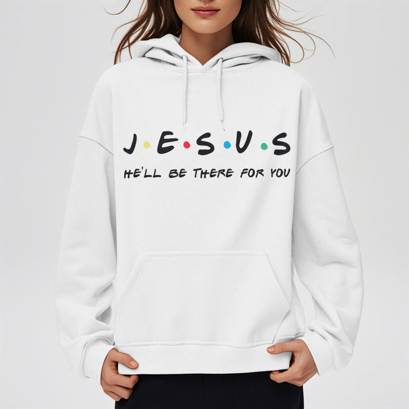 Christianartworkshop Modern Style Jesus He'll Be There For You Fleece Lined Polyester Hoodie - image 3