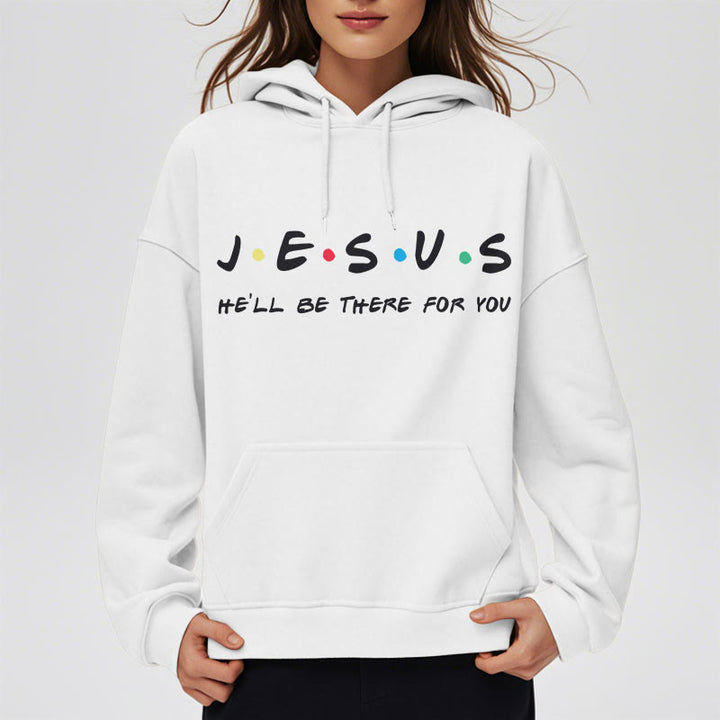 Christianartworkshop Modern Style Jesus He'll Be There For You Fleece Lined Polyester Hoodie - image 3