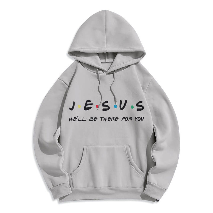 Christianartworkshop Modern Style Jesus He'll Be There For You Fleece Lined Polyester Hoodie - Grey - 2XL - image 30