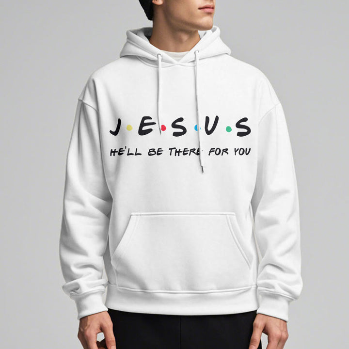 Christianartworkshop Modern Style Jesus He'll Be There For You Fleece Lined Polyester Hoodie - image 1