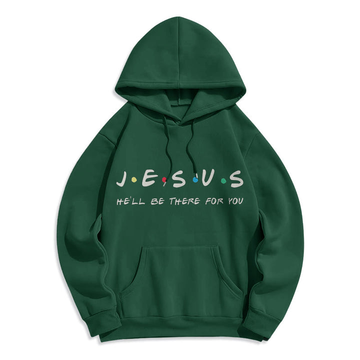 Christianartworkshop Modern Style Jesus He'll Be There For You Fleece Lined Polyester Hoodie - Green - 2XL - image 20