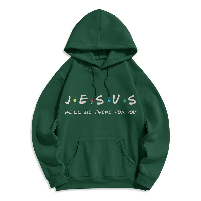 Christianartworkshop Modern Style Jesus He'll Be There For You Fleece Lined Polyester Hoodie - Green - 2XL - image 21