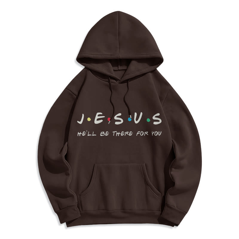 Christianartworkshop Modern Style Jesus He'll Be There For You Fleece Lined Polyester Hoodie - Brown - 2XL - image 16