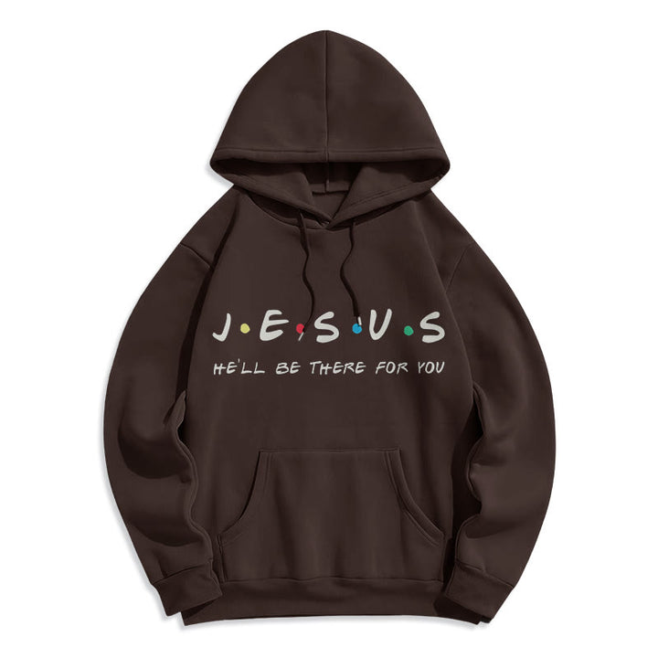 Christianartworkshop Modern Style Jesus He'll Be There For You Fleece Lined Polyester Hoodie - Brown - 2XL - image 16