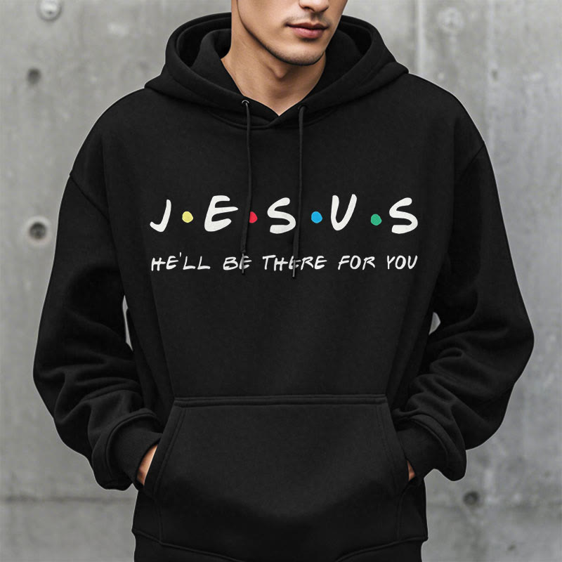 Christianartworkshop Modern Style Jesus He'll Be There For You Fleece Lined Polyester Hoodie - image 8