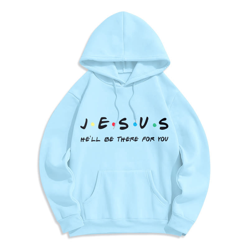 Christianartworkshop Modern Style Jesus He'll Be There For You Fleece Lined Polyester Hoodie - Blue - 2XL - image 26
