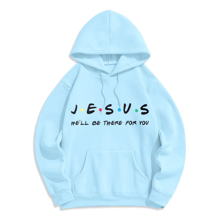 Christianartworkshop Modern Style Jesus He'll Be There For You Fleece Lined Polyester Hoodie - Blue - 2XL - image 26