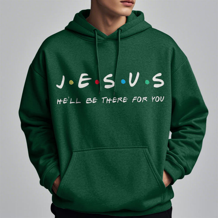 Christianartworkshop Modern Style Jesus He'll Be There For You Fleece Lined Polyester Hoodie - image 24