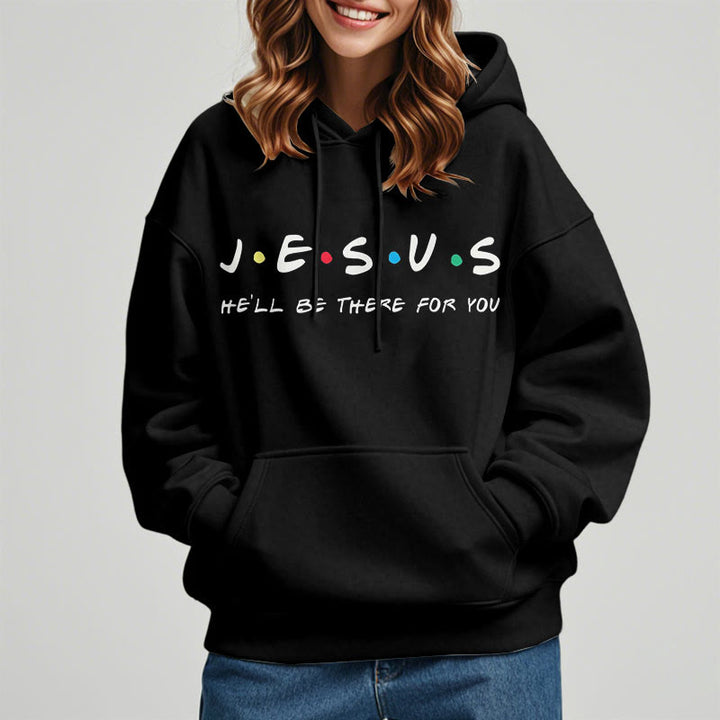 Christianartworkshop Modern Style Jesus He'll Be There For You Fleece Lined Polyester Hoodie - image 9