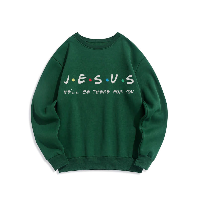 Christianartworkshop Modern Style Jesus He'll Be There For You Fleece Lined Polyester Sweatshirt - Green - 2XL - image 20