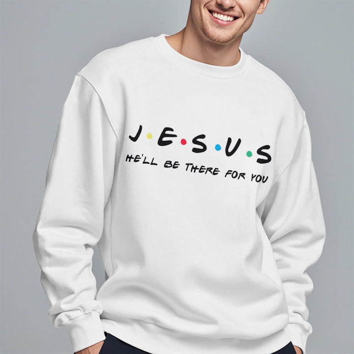 Christianartworkshop Modern Style Jesus He'll Be There For You Fleece Lined Polyester Sweatshirt - image 2